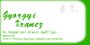 gyorgyi krancz business card